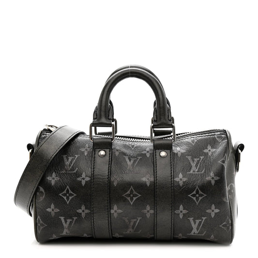 Brushed Monogram Eclipse Keepall Bandouliere 25