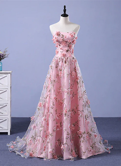 omberprom Long A-line Flowers Evening Dress Party Dress Prom Dress Off Shoulder Floor Length Wholesale