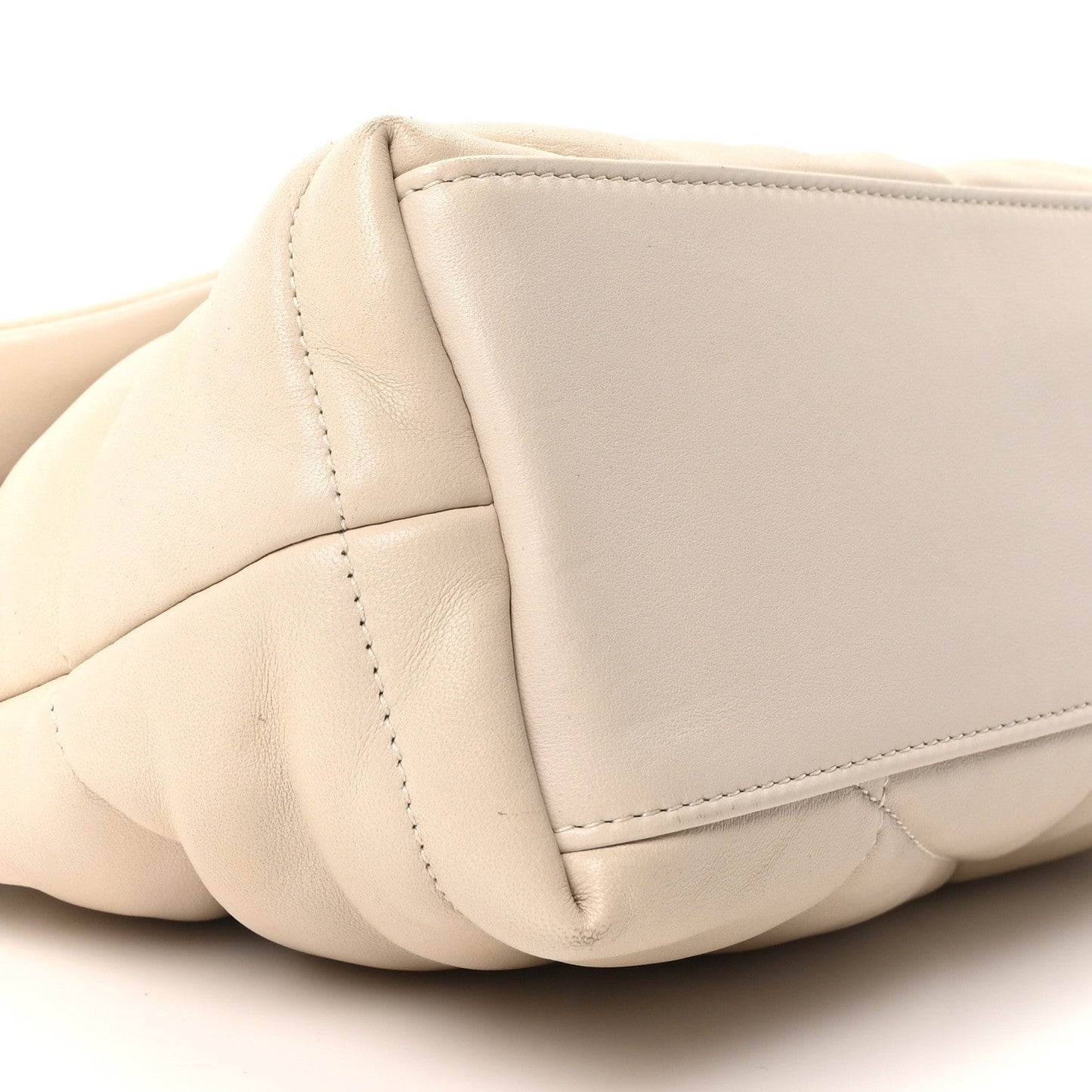 Lambskin Quilted Small Loulou Puffer Monogram Chain Satchel Crema Soft