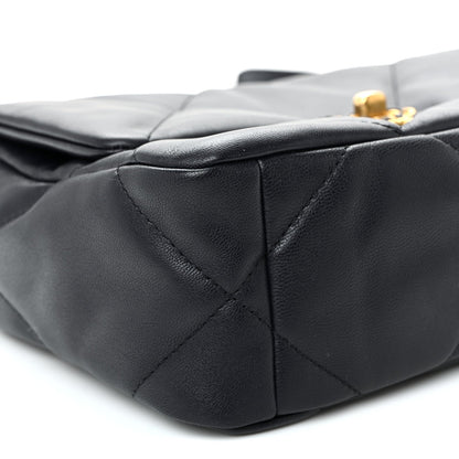 Lambskin Quilted Medium Chanel 19 Flap Navy Blue