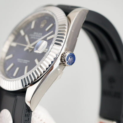 DATEJUST II 41MM STAINLESS STEEL BLUE DIAL RUBBER STRAP