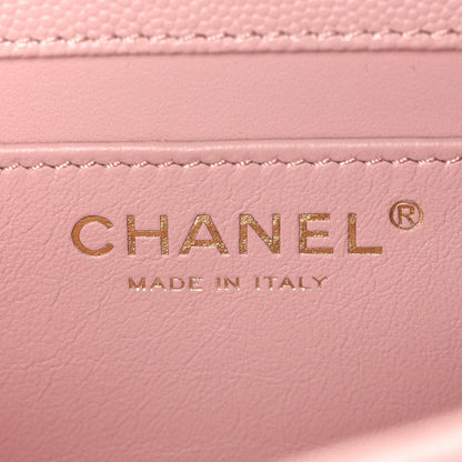 Caviar Quilted Small Carry Me Top Handle Flap Pink