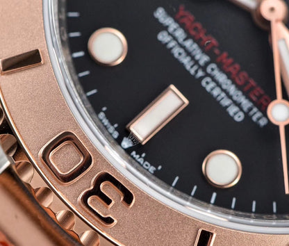 YACHT-MASTER EVEROSE GOLD BLACK DIAL