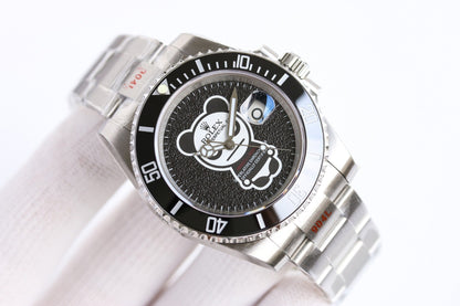 SUBMARINER DATE 40MM CUSTOM BLACK BEZEL BLACK BEAR DIAL