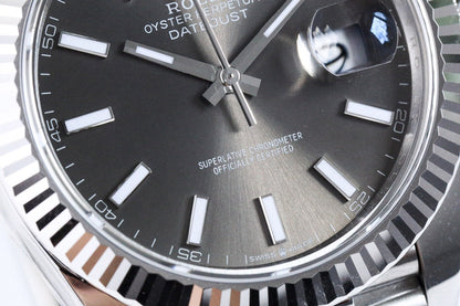 DATEJUST 41 GREY DIAL SILVER CASE