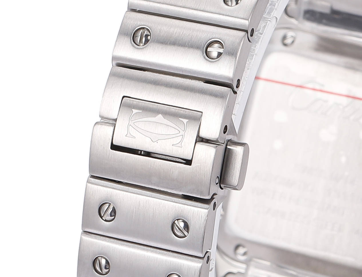 SANTOS LADY 35.1MM STEEL CASE BLUE DIAL DIAMOND BEZEL