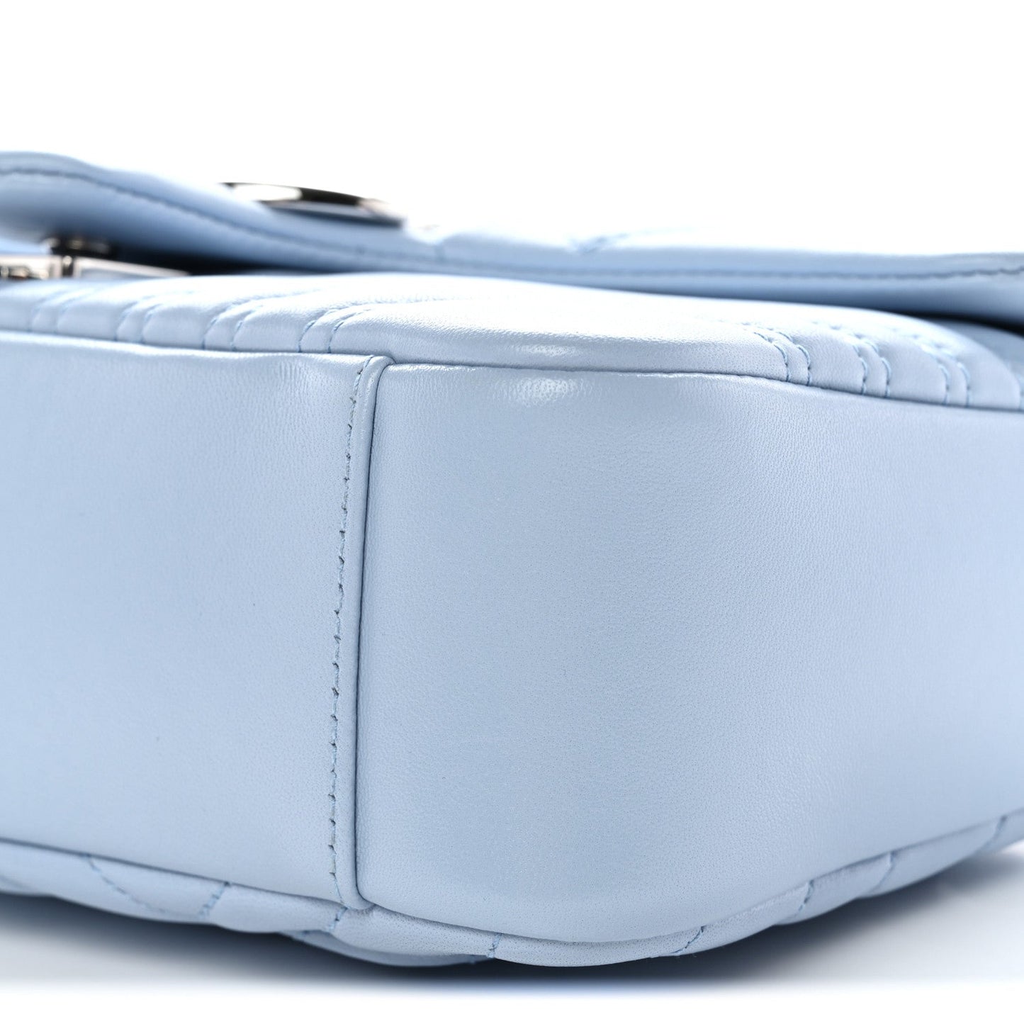 Lambskin Matelasse Medium GG Marmont Shoulder Bag  Light Blue