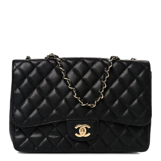 Caviar Quilted Jumbo Single Flap Black