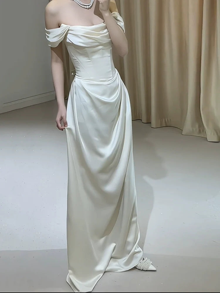 Elegant Evening Gowns Off Shoulder Long Prom Dress     S7215