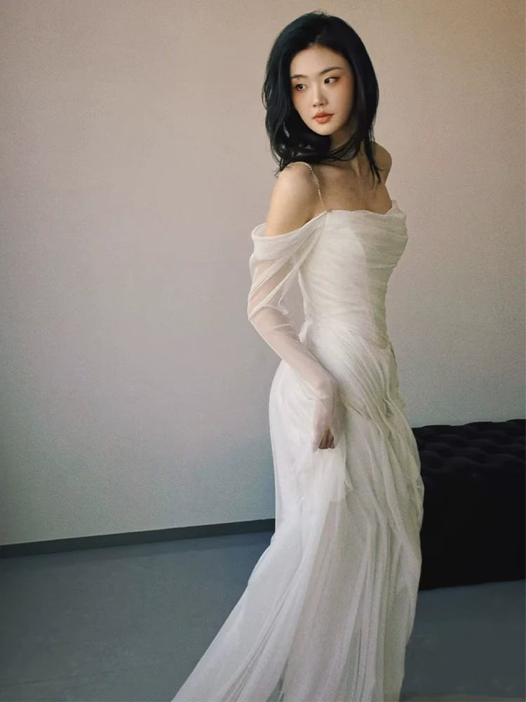 Elegant Evening Gowns Off Shoulder Long Prom Dress     S7217
