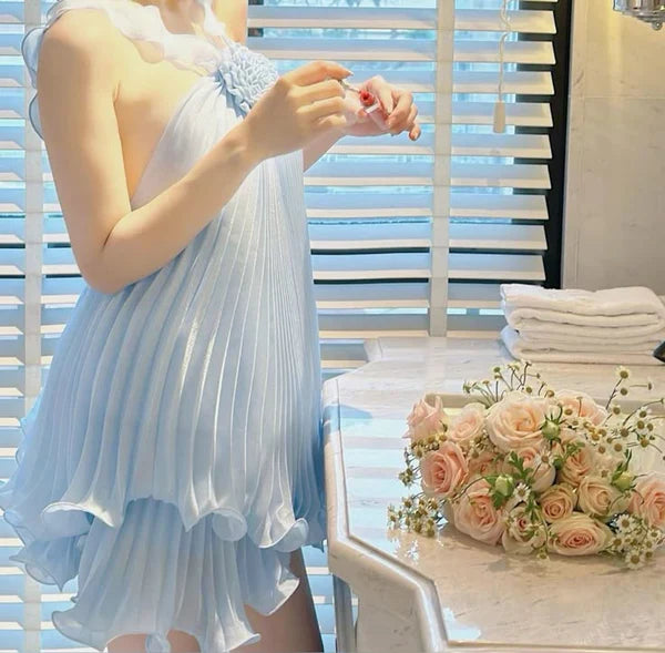 Cute Pleated Ruffle Short A-Line Party Dress Cocktail Dress Homecoming Dress TP4442