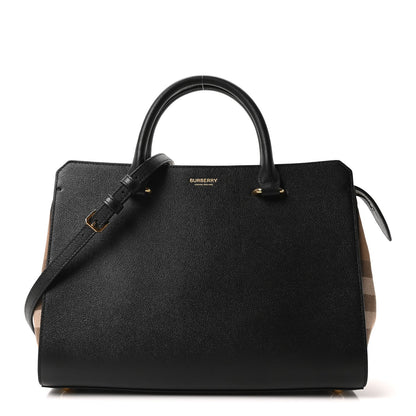 Calfskin Mega Check Small Banwell Tote Black