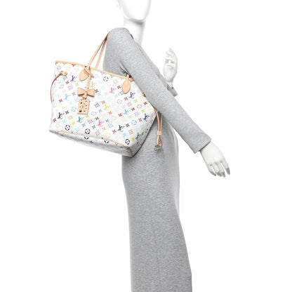 LV X TM Monogram Multicolor Neverfull MM White