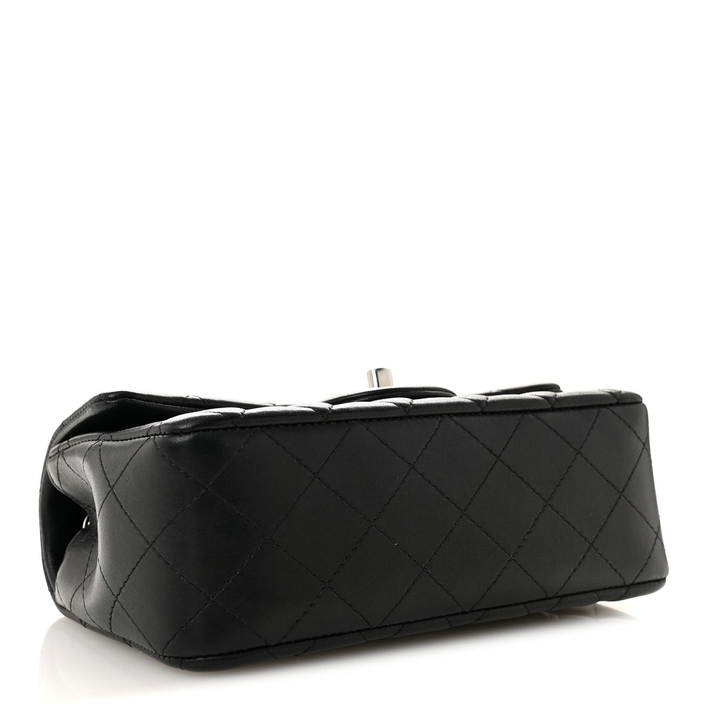 Lambskin Quilted Mini Rectangular Flap Black
