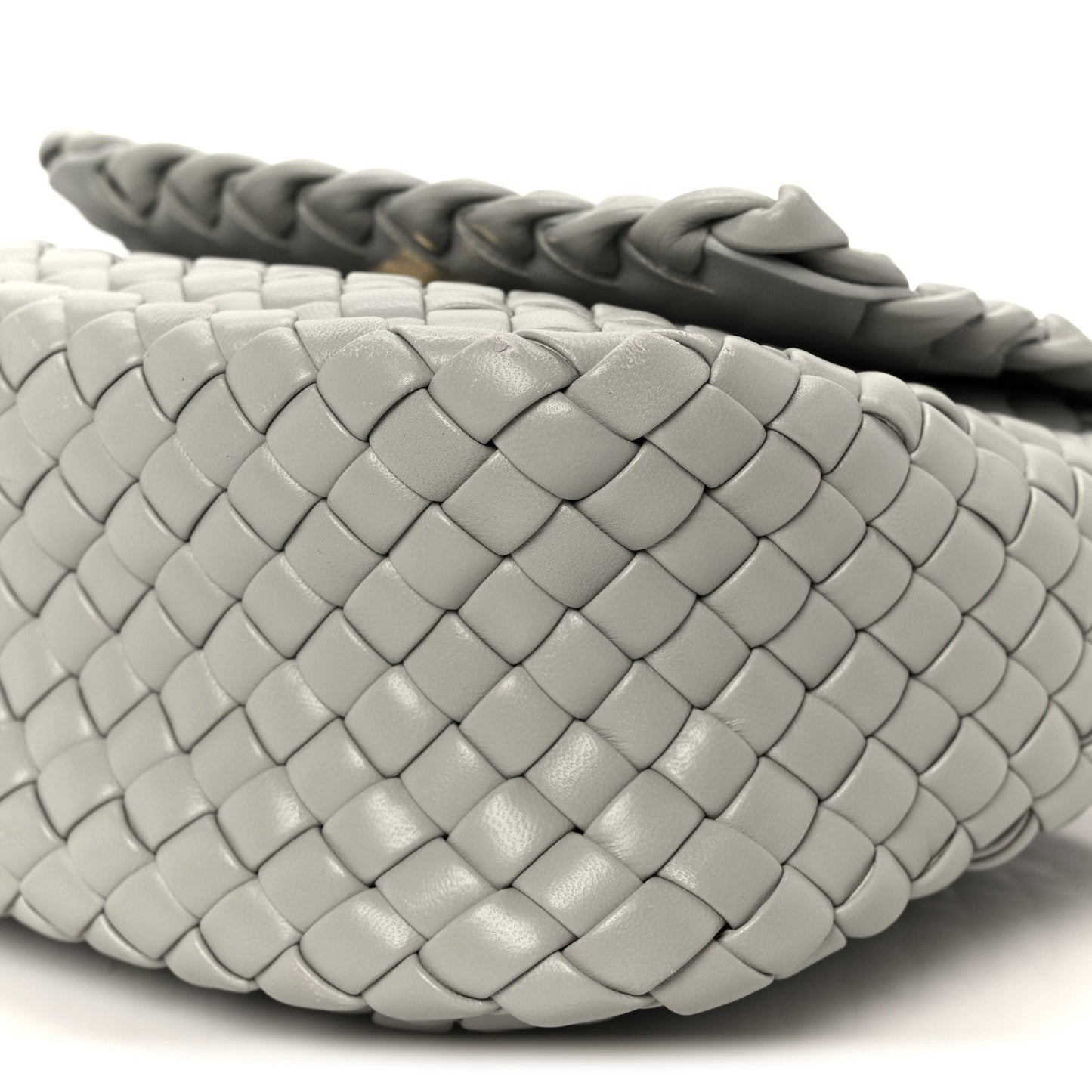 Nappa Intrecciato Small Cobble Shoulder Bag Agate Grey