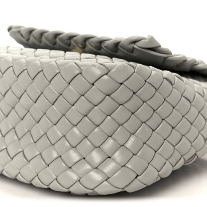 Nappa Intrecciato Small Cobble Shoulder Bag Agate Grey