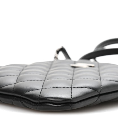 Lambskin Quilted Uniform Crossbody Bag Black