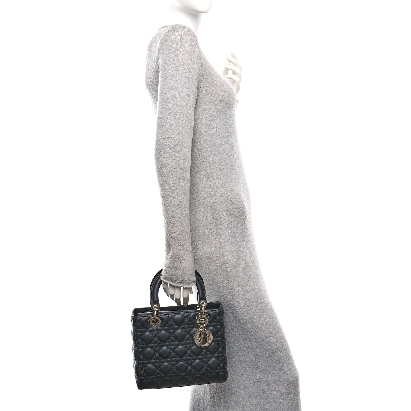 Lambskin Cannage Medium Lady Dior Black