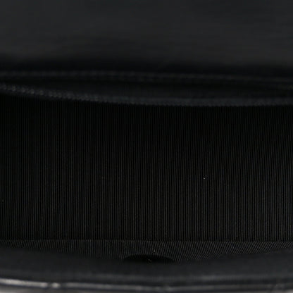 Lambskin Quilted Cockpit Flap Bag Black