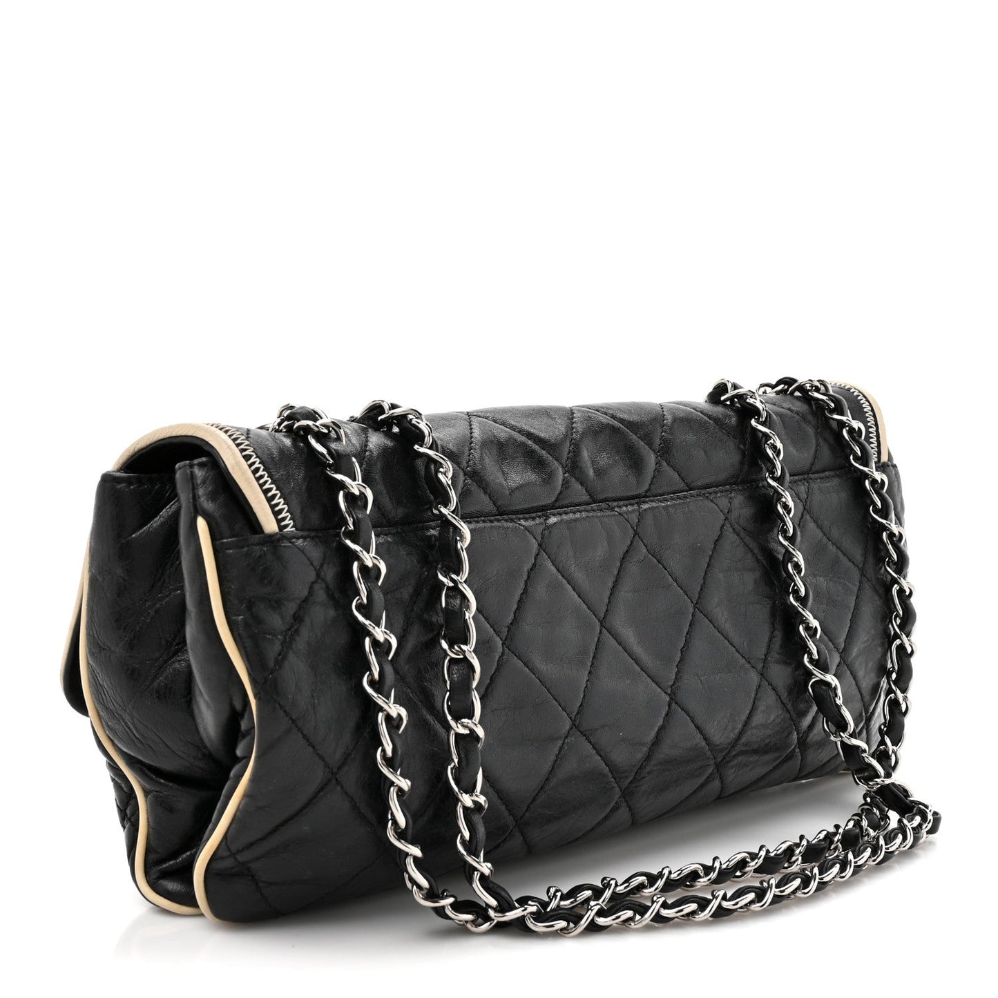 Lambskin East West Mademoiselle Flap Black