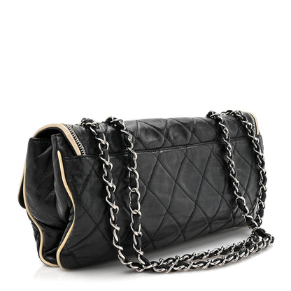 Lambskin East West Mademoiselle Flap Black