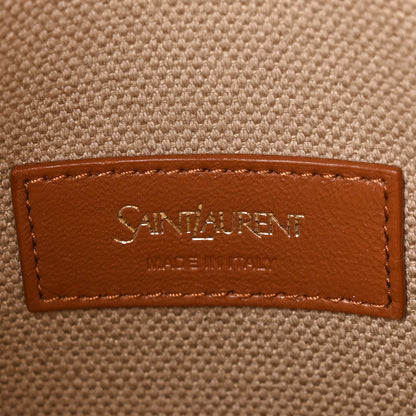 Canvas Calfskin Small Bucket Bag  Desert Dust Brick