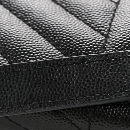 Grain De Poudre Textured Mixed Matelasse Large Triquilt Monogram Satchel Black
