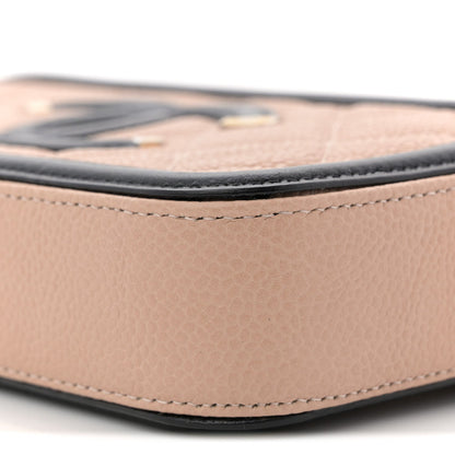Caviar Quilted CC Filigree Clutch With Chain Beige Black