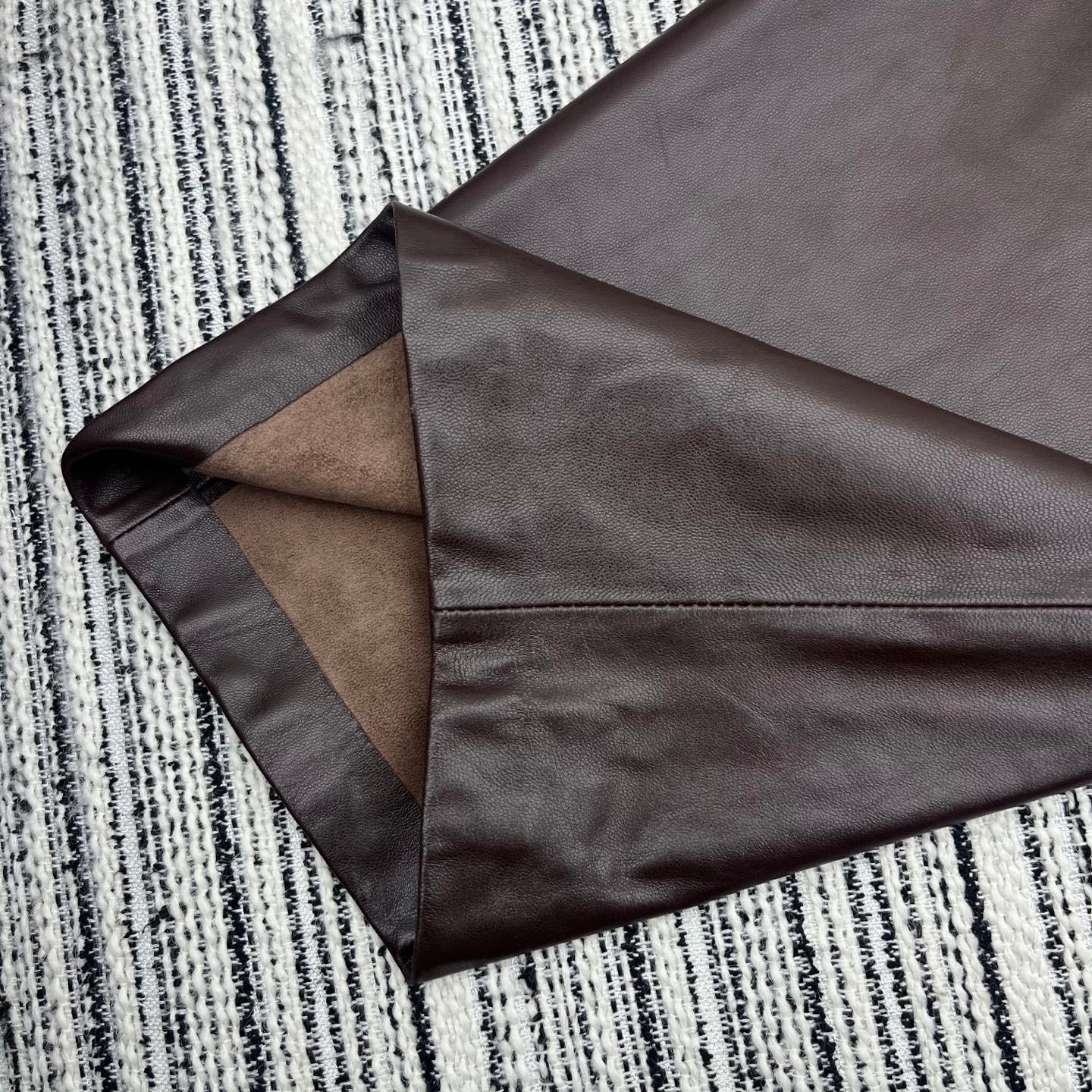 Loewe Wide-Leg Trousers Brown Nappa Leather 348562