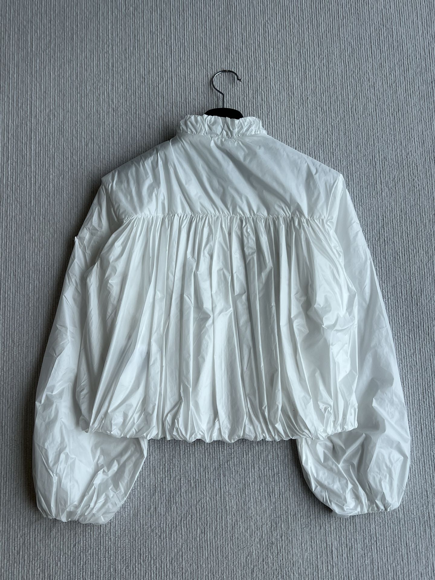 Moncle 25FW Pleated Windbreaker Jacket White Nylon 269679