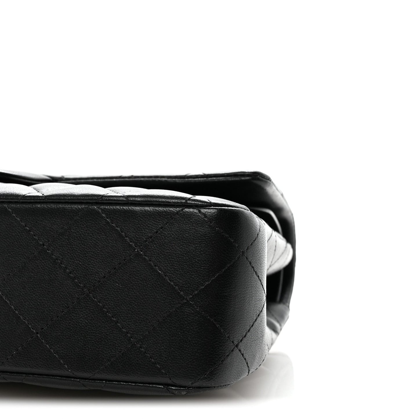 Lambskin Quilted Medium Double Flap Black