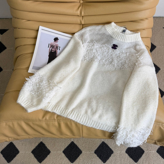 CC 26 Sweater Gray and White Wool Mesh 240318