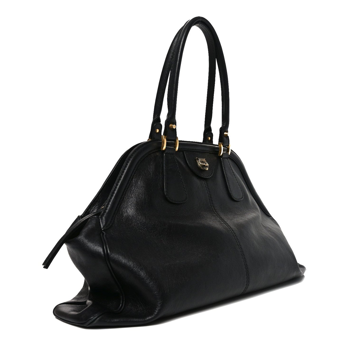 Calfskin Large Re(Belle) Top Handle Bag Black
