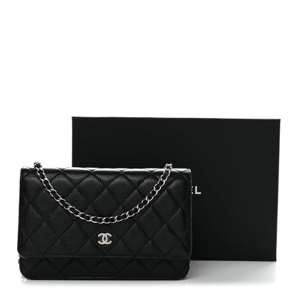 Caviar Quilted Wallet On Chain WOC Black
