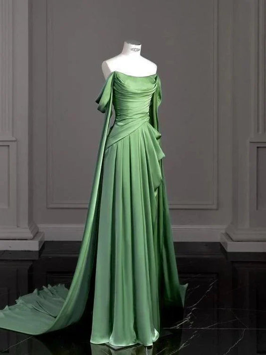 omberprom Elegant Formal Women's Dresses A Line Green Long Evening Dresses Formal Party Dress