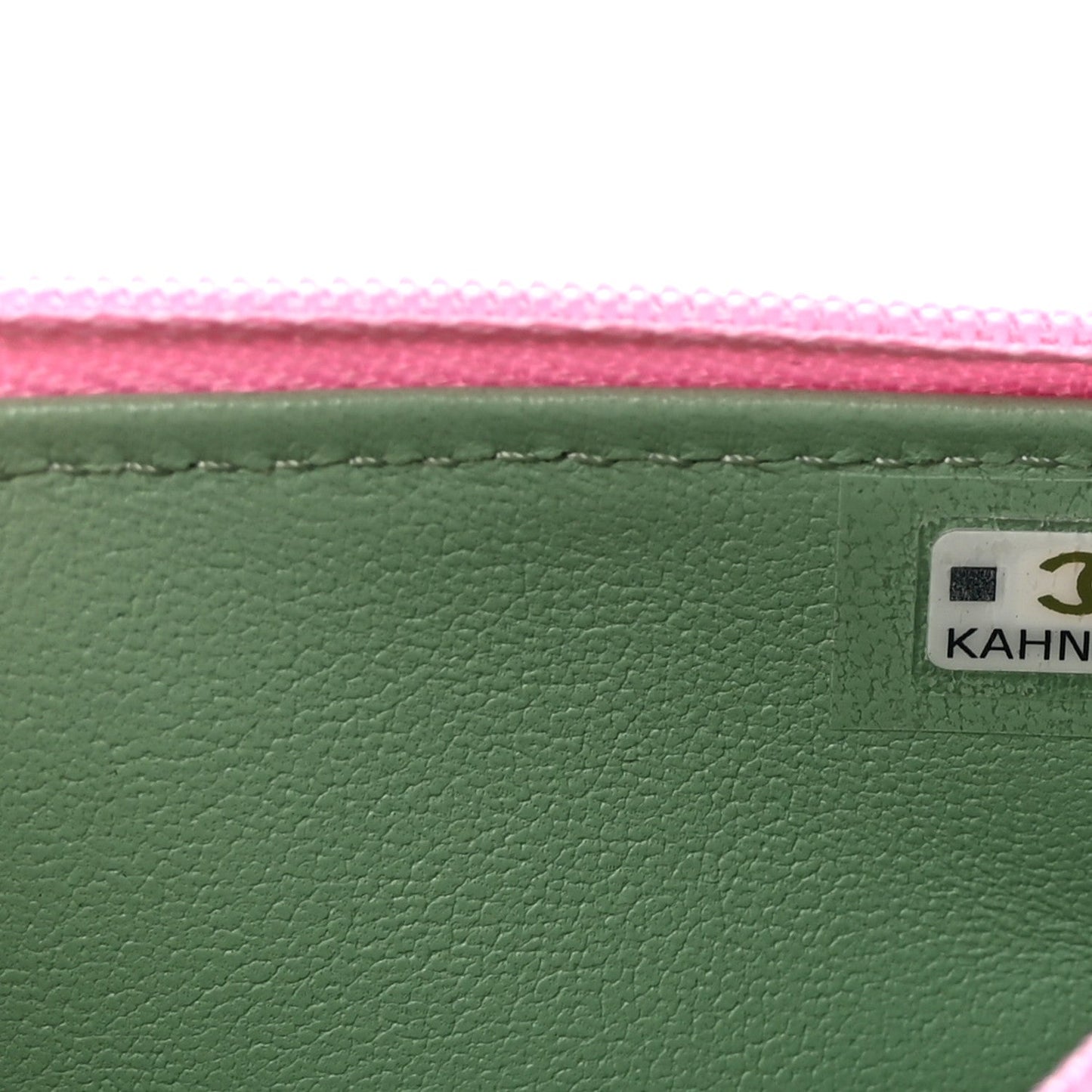 Lambskin Quilted Flap Phone Holder With Chain Lilac Light Green
