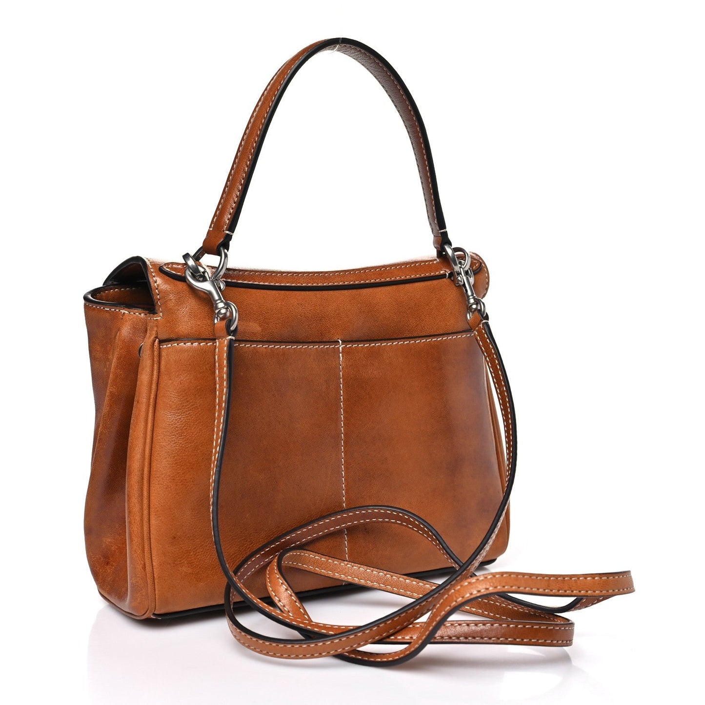 Vegetable Tanned Lambskin Mini Rodeo Top Handle Handbag Tan Cowboy