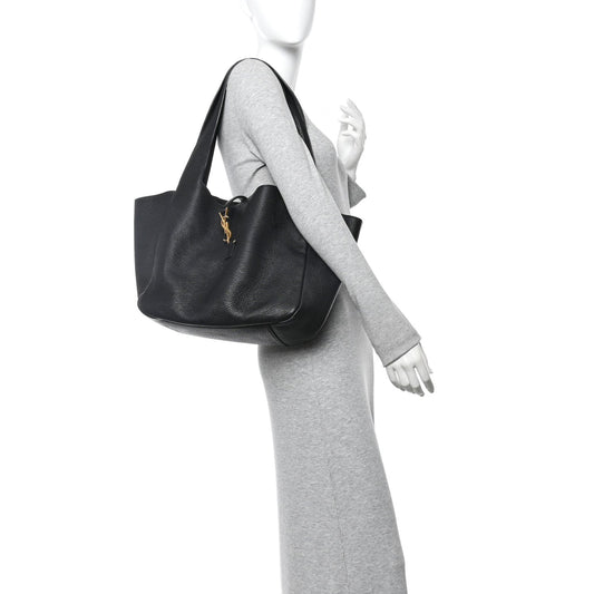 Grained Deerskin Bea Tote Black