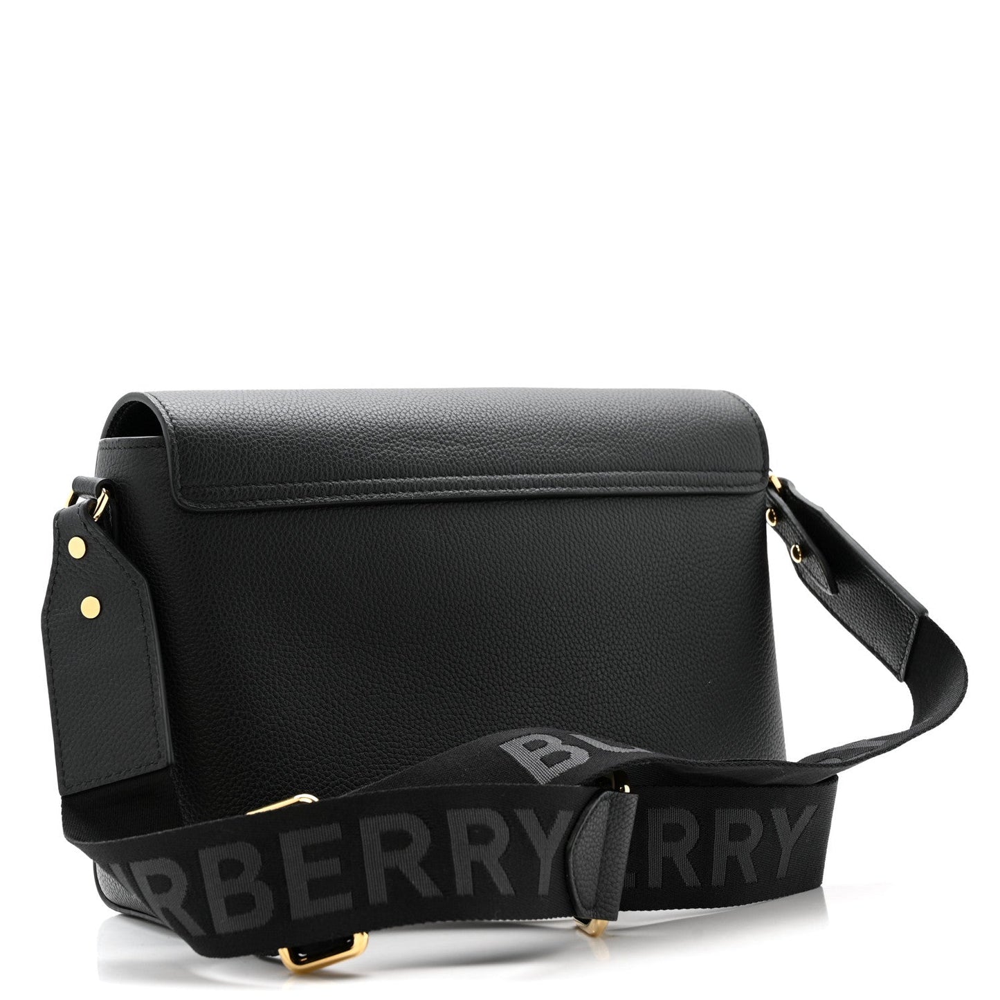 Grainy Calfskin Vintage Check Note Crossbody Bag Black