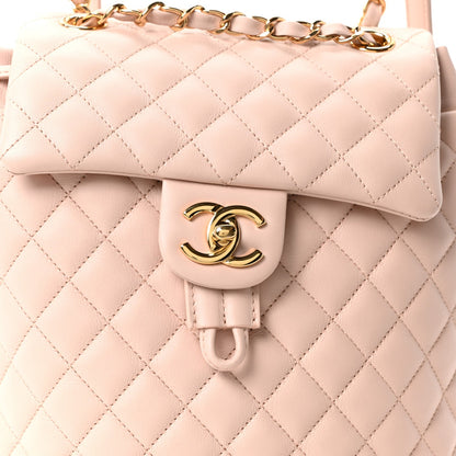 Calfskin Quilted Small Urban Spirit Backpack Beige
