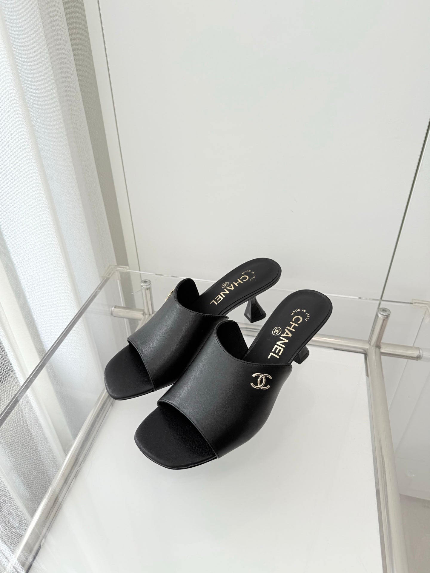 Chanel 26 Sandal 70 Black in Lambskin 597364