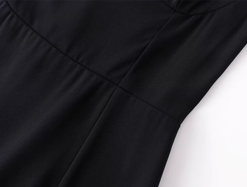 2025 summer new sexy petite pure black slim short suspender dress R0946
