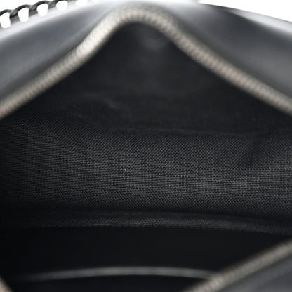 Calfskin Matelasse Monochrome Small GG Marmont Chain Shoulder Bag Black