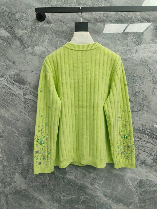 Gucci Cardigan Green Wool Cashmere 289093