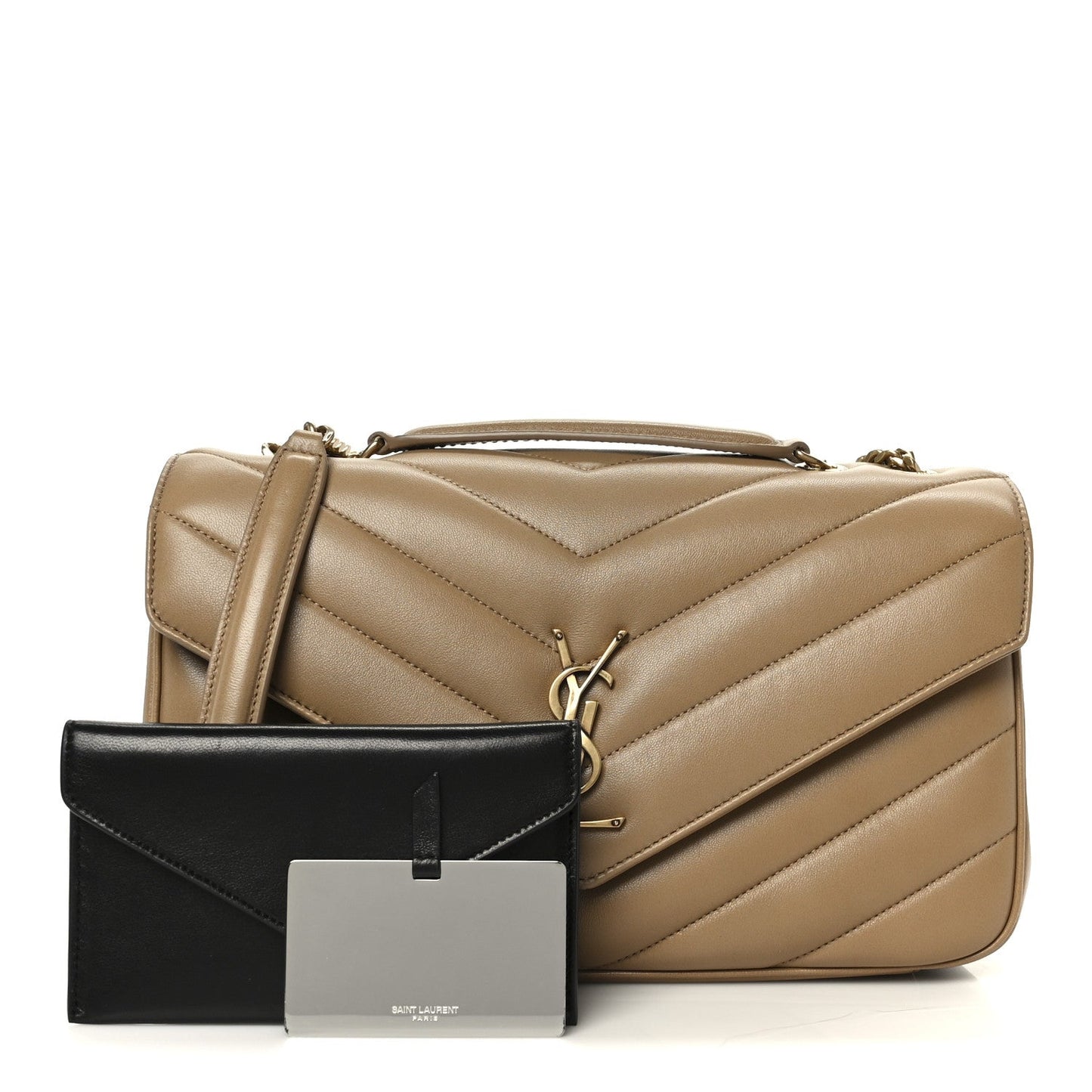 Lambskin Chevron Quilted Medium LouLou Natural Tan