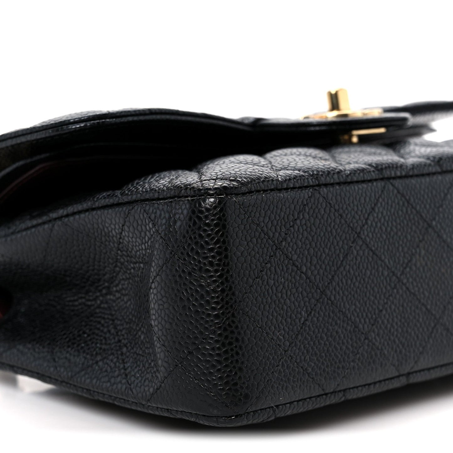 Caviar Quilted Small Double Flap Black