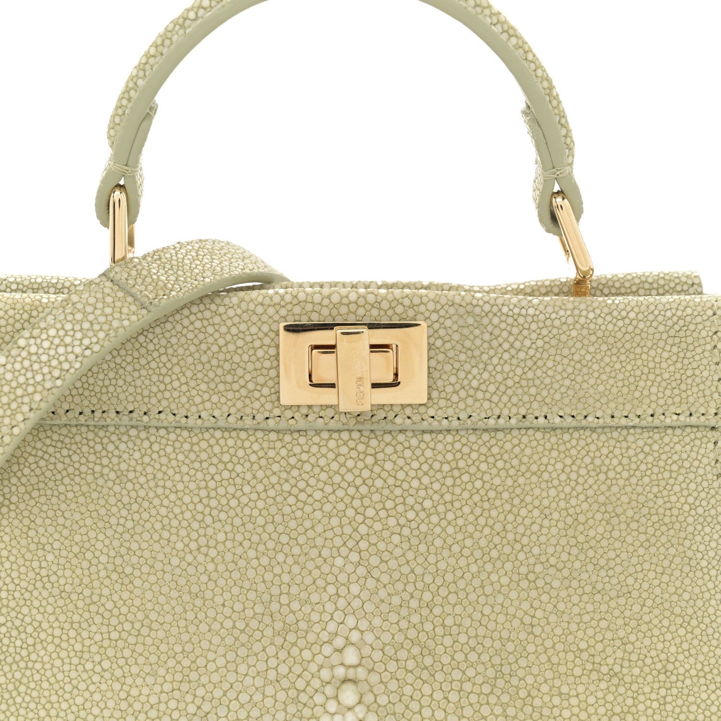 Stingray Shiny Nappa Petite Peekaboo I SEE U Satchel Green