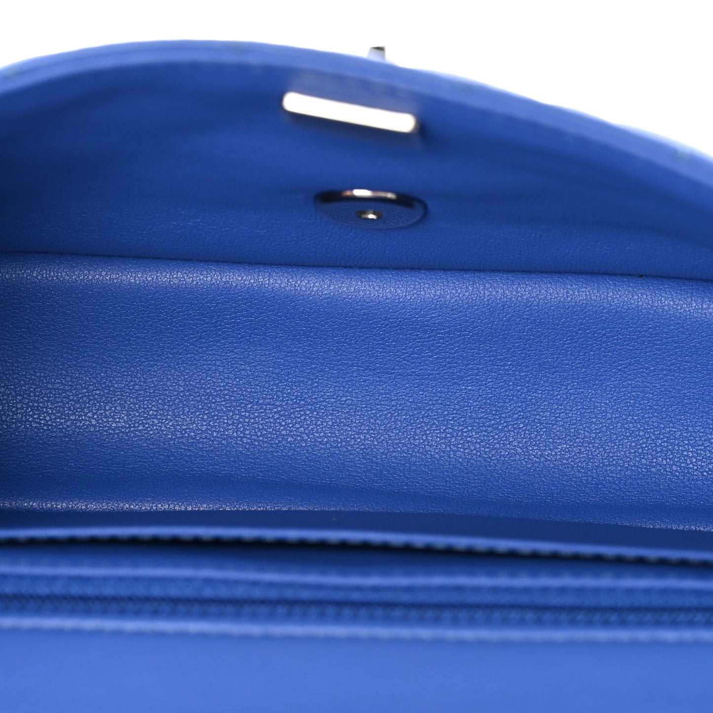 Lambskin Quilted Mini Rectangular Flap Blue