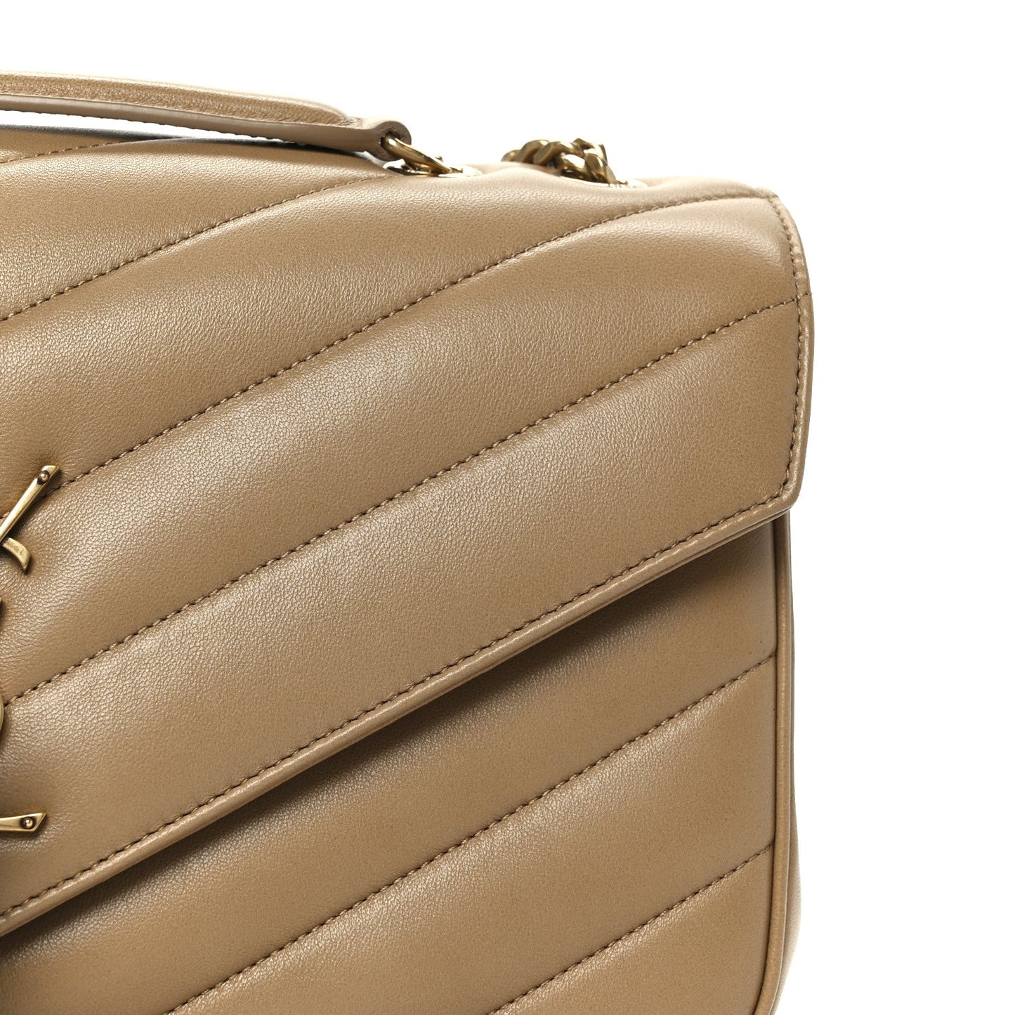 Lambskin Chevron Quilted Medium LouLou Natural Tan
