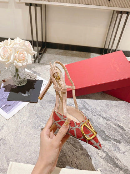 Valentino Slingback Pump Heel Fabric Print 239521